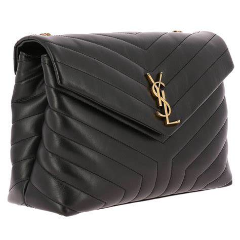 ysl borsa logo nero|Borsa a spalla con placca logo YSL .